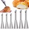 6 PCS Cream Icing Piping Nozzle Tip Stainless Steel Long Cream Puff Piping Tips Cake Decorating Tools Multipurpose Pastry Piping for Small Pastries Puffs Cupcakes Filling Donuts Other Pastries